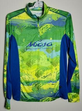 Mojo Sportswear Performance Fishing Shirt Mens Large 1/4 Zip Pullover Mahi UPF